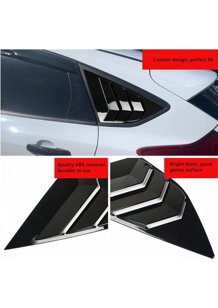 Arka Yan Pencere Panjurları Ford Focus St Rs Mk3 Hatchback 2012-2018 Aksesuarları Hava Firar Kepçe Kapağı, Parlak Siyah (Yurt Dışından) fırsatları