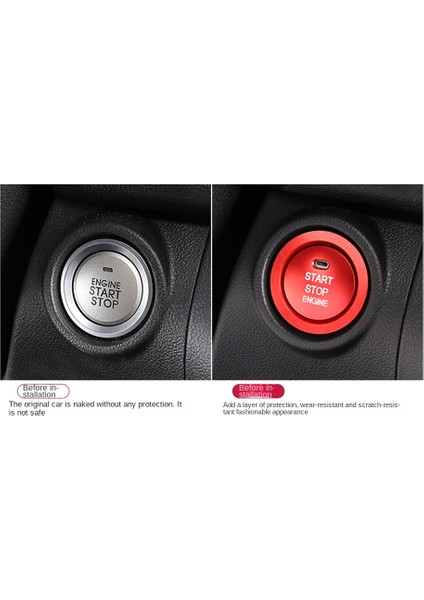 Araba Start Motor Düğmesi Kapağı Stop Anahtarı Kontak Anahtarı Çıkartması Great Wall Cannon Gwm Poer Ute 2021 2022 Kırmızı (Yurt Dışından) modelleri