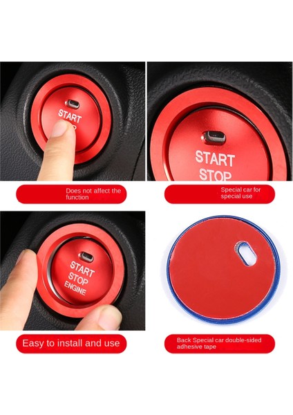 Araba Start Motor Düğmesi Kapağı Stop Anahtarı Kontak Anahtarı Çıkartması Great Wall Cannon Gwm Poer Ute 2021 2022 Kırmızı (Yurt Dışından) fırsatları