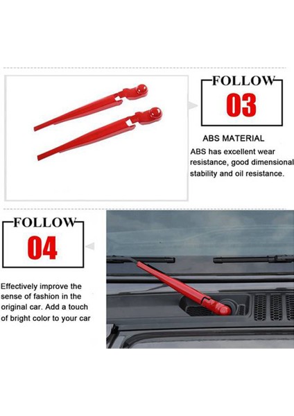 Jeep Wrangler Jl Jt 2018+ Için Ön Cam Sileceği Araba Ön Yağmur Silecek Bıçağı Dekorasyon Kapak Trim Aksesuarları A (Yurt Dışından)