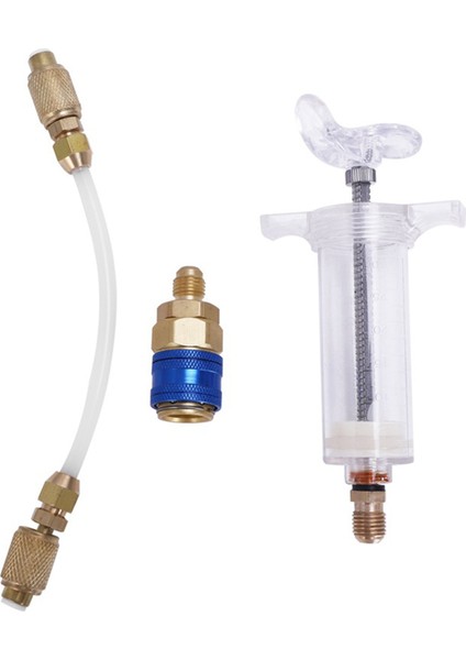Klima Araba Yağlama Boya Enjeksiyon Aleti R134A 30 ml 1 Oz 1/4 Inç Saf Sıvı Motor Yağı Soğutma Suyu Dolum Borusu A (Yurt Dışından)