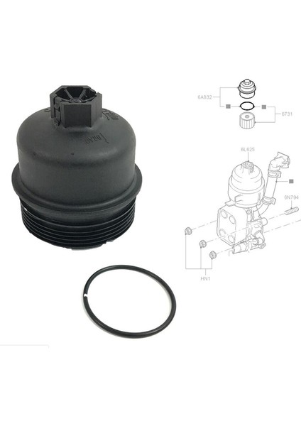 Yağ Filtresi Kapağı Konut Üst Kapak Kapağı 3M5Q6737AA 1103L7 1103P8 73500070 Ford Transit Mk7 /galaxy /mondeo /focus/fiat (Yurt Dışından)