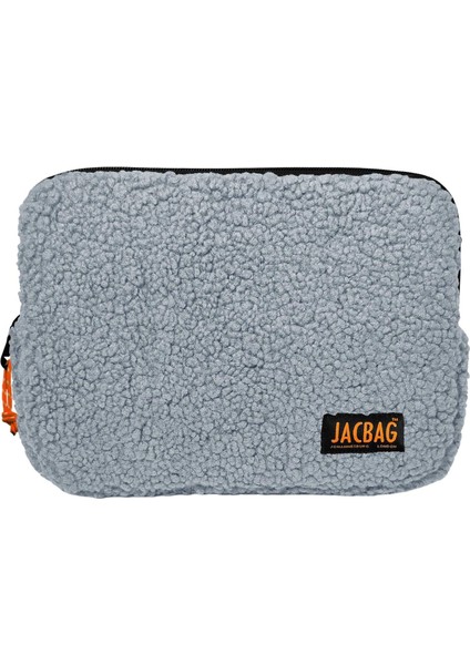 Teddy Açık Gri/turuncu Peluş Erkek Çocuk Tablet Çantası