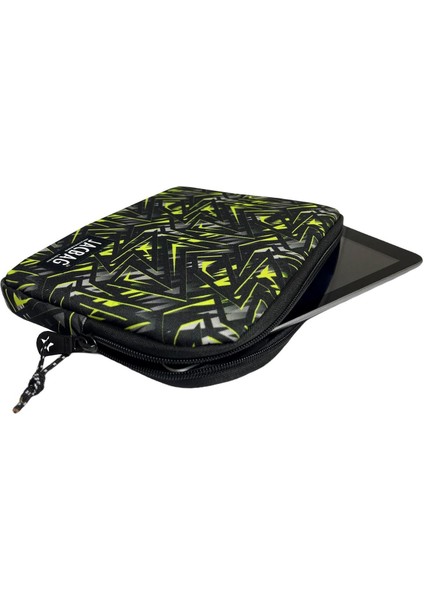 Sarı Geometrik Unisex Çocuk Tablet Çantası/kılıfı (Suya Dayanıklı Malzeme)