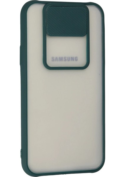 Samsung Galaxy J7 Kılıf Palm Buzlu Kamera Sürgülü Silikon - Yeşil Ferrg