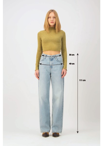 Karla Tall Straight Fit Açık Indigo Kadın Jean Pantolon fırsatları