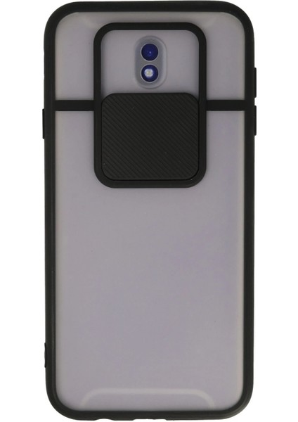 Samsung Galaxy J7 Pro / J730 Kılıf Palm Buzlu Kamera Sürgülü Silikon - Siyah Ferrg
