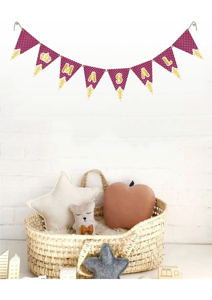 Model 2 Kişiye Özel 6 Ay Kınası Isimli Yazılı Banner Doğum Günü Süsü Flama Bayrakları fiyatları