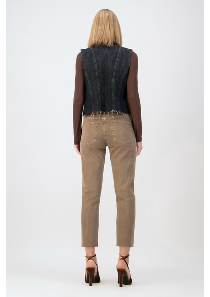 Issy Relaxed Slim Kahverengi Kadın Jean Pantolon modelleri