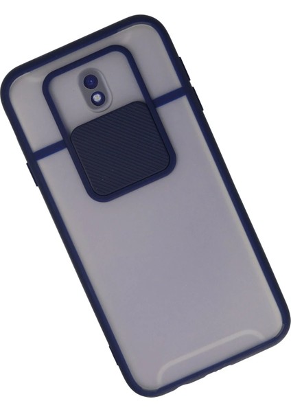 Samsung Galaxy J7 Pro / J730 Kılıf Palm Buzlu Kamera Sürgülü Silikon - Lacivert Ferrg fiyatları