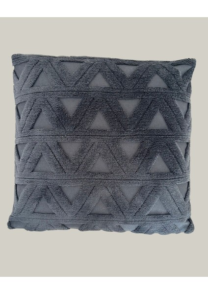 Punch Desenli Çift Taraflı Jakarlı Kırlent,1 ADET,43 x 43 cm ,füme,ekru,vizon