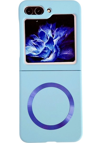 Samsung Galaxy Z Flip 5 Kılıf Mata Fold Kapak - Sierra Blue Ferrg