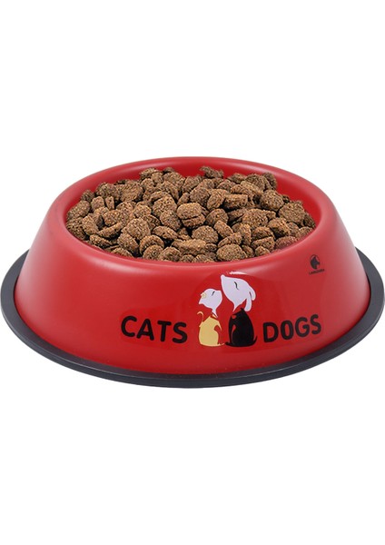Renkli Metal Mama Kabı, Kedi Köpek Mama Su Kabı 18 cm