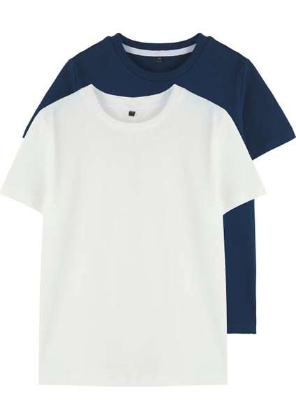 Unisex Çocuk Basic %100 Pamuk 2'li Kombin Tişört