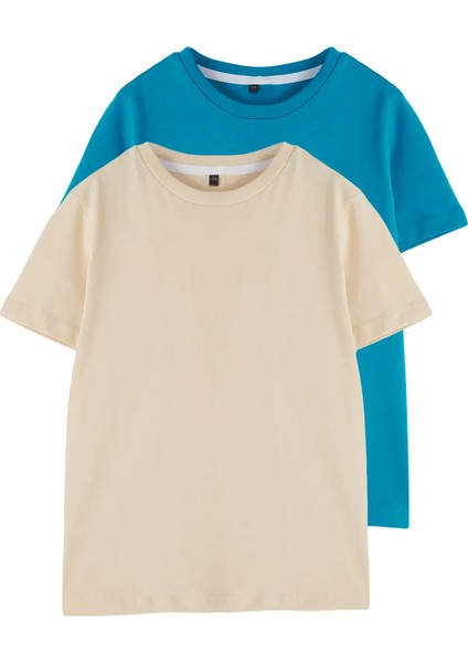 Unisex Çocuk Basic %100 Pamuk 2'li Kombin Tişört