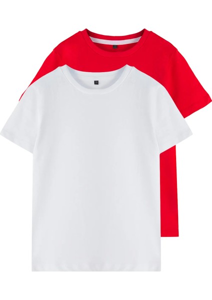 Unisex Çocuk Basic %100 Pamuk 2'li Kombin Tişört