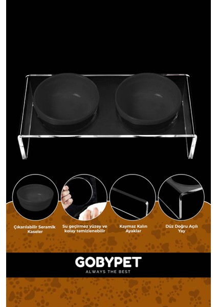 Kedi ve Köpek Dekoratif 2'li Seramik Pleksi Mama & Su Kabı+ Paspas modelleri