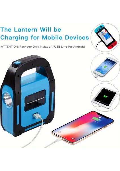 Güneş Enerjili Işıldak ve Powerbank Özellikli Kamp Lambası/ 3 Işık Modu, Outdoor ve Güç Kesintileri Için Ideal