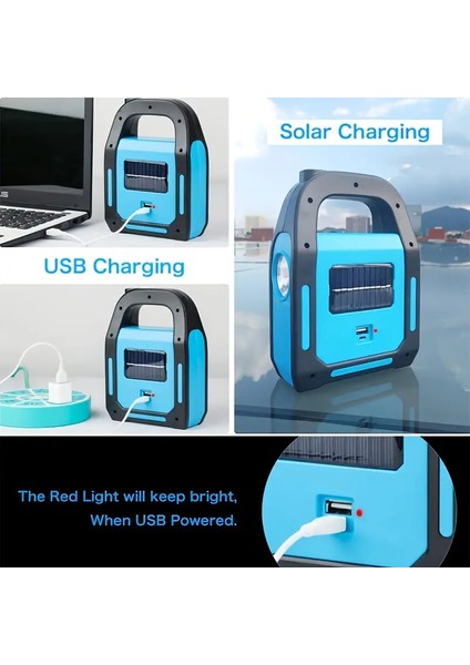 Güneş Enerjili Işıldak ve Powerbank Özellikli Kamp Lambası/ 3 Işık Modu, Outdoor ve Güç Kesintileri Için Ideal