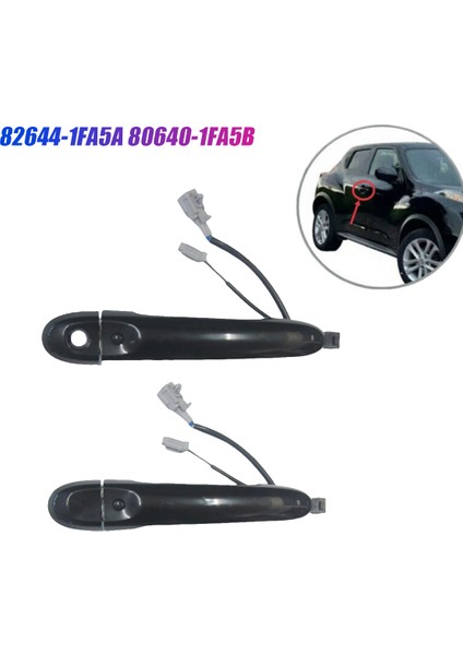 Çift Ön Kapı Kolu Anahtarsız Giriş 82644-1FA5A 80640-1FA5B Nissan Juke Için F15 2010-2019 Araba Endüktif Dış Kol (Yurt Dışından)