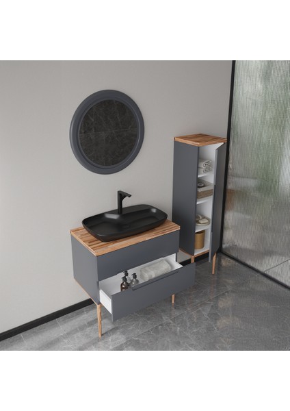 Monarc 100 cm Lake Banyo Dolabı Krem