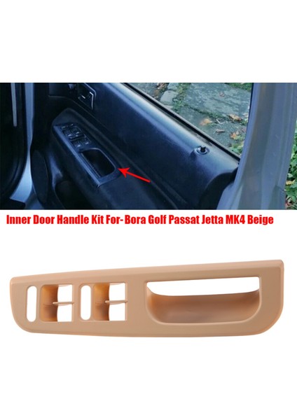 1 Set Iç Kapı Kolu Takımı Pencere Anahtarı Paneli Çerçeve Kapı Kolu Kaplaması-Vw Bora Golf Passat Jetta Mk4 Bej (Yurt Dışından)