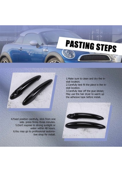 Mını Cooper S R50 R53 R56 Için 2 Adet Abs Siyah Kapı Kolu Kapağı (Yurt Dışından)