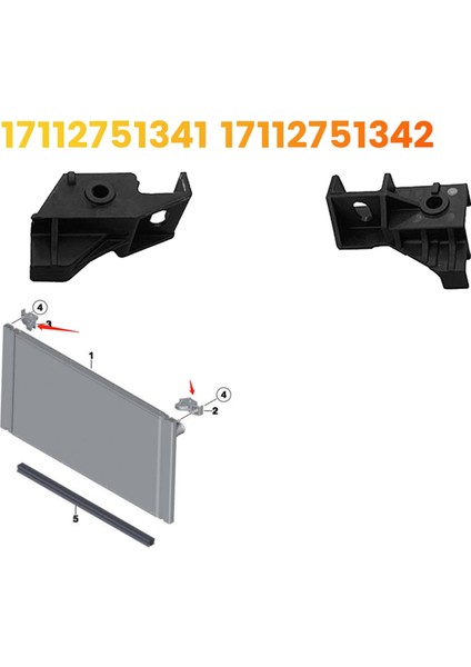 1 Çift Araba Radyatör Montaj Braketi 17112751341 17112751342 Bmw Mini R55 R56 R57 R58 R59 R60 R61 Su Tankı Tutucu (Yurt Dışından) modelleri