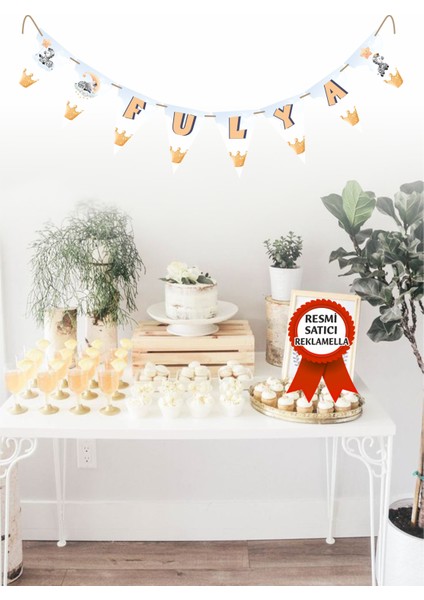 Model 4 Zebra Temalı Kişiye Özel Isimli Yazılı Banner Doğum Günü Süsü Flama Bayrakları