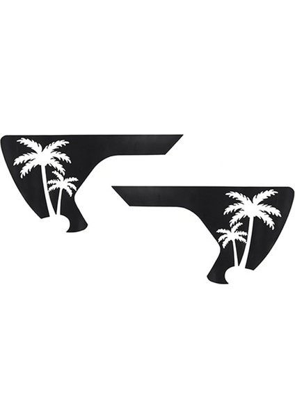 Yan Çamurluk Havalandırması Hindistan Cevizi Ağaçları Çıkartmaları, Jeep Wrangler Jl / Gladiator Jt 2018-2024 Için Önceden Kesilmiş Siyah Pvc Etiket (Yurt Dışından)