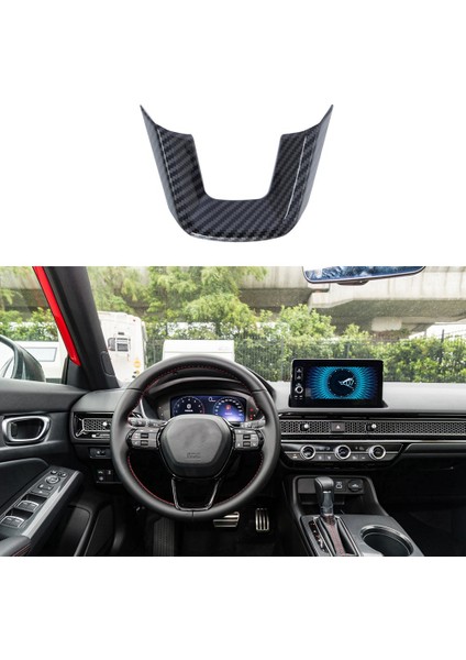 Direksiyon Kapağı U-Şekilli Direksiyon Dekoratif Çerçeve Kapak Honda Civic 11TH Nesil 2022 Kırmızı (Yurt Dışından) fiyatları