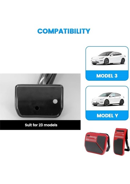Tesla Model Y Model 3 2023 Pedal Kapakları, Gaz Pedalı Fren Pedalı Gaz Pedalı Kapağı Aksesuarları (Kırmızı) (Yurt Dışından) fırsatları