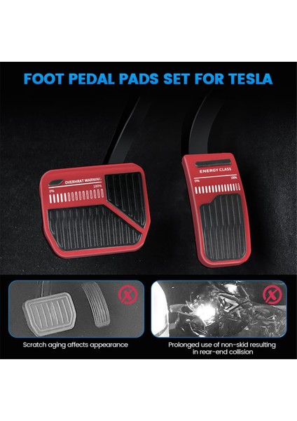 Tesla Model Y Model 3 2023 Pedal Kapakları, Gaz Pedalı Fren Pedalı Gaz Pedalı Kapağı Aksesuarları (Kırmızı) (Yurt Dışından) indirimleri