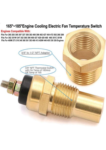 165°F Ila 185°F Npt 3/8 Araba Motoru Soğutma Elektrikli Fan Termostat Sıcaklık Anahtarı Araba Aksesuarları (Yurt Dışından) indirimleri