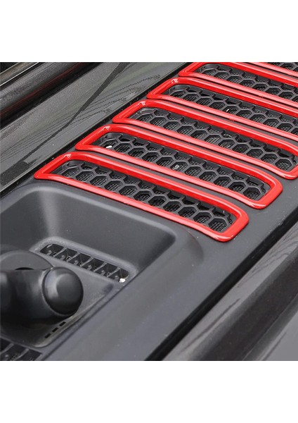 Kaput Havalandırma Kapak Trim Kaput Hava Çıkışları Dekoratif Kapak Jeep Wrangler Jl ve Gladiator Jt 2018-2022 (Abs Kırmızı) (Yurt Dışından)