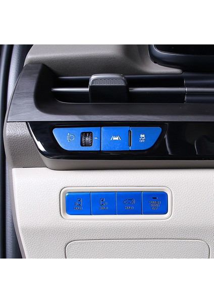 22 Adet Araba Merkezi Kontrol Başlatma Vites Koltuğu Düğmesi Sticker Kapak Döşeme Kıa Carnival 4 Ka4 2020 2021 2022 Mavi (Yurt Dışından) indirimleri