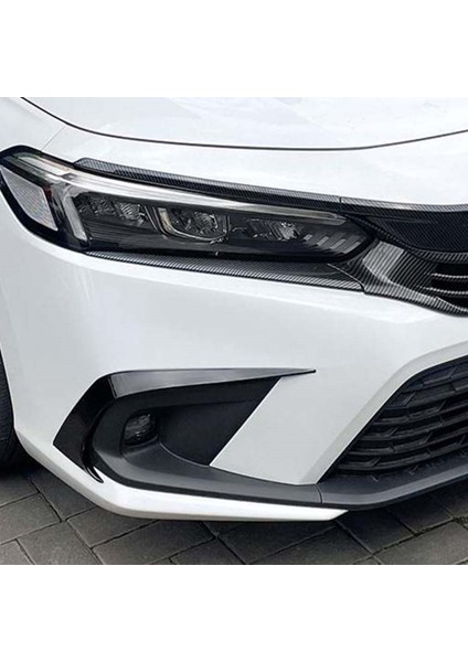 Araba Ön Tampon Splitter Spoiler Sis Lambası Canard Honda Civic 11TH Nesil 2021+ Karbon Fiber Desen (Yurt Dışından)