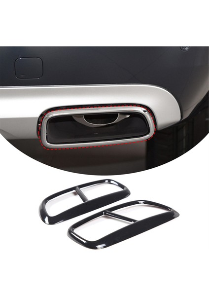 Siyah Paslanmaz Çelik Boru Boğaz Egzoz Çıkışları Kuyruk Çerçeve Ayar Kapağı Volvo XC90 Dış Aksesuarlar, 2 Adet (Yurt Dışından) fiyatları