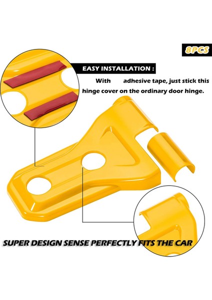 Kapı Menteşesi Kapak Trim Dış Aksesuarlar Jeep Wrangler Jl Jlu ve Gladyatör Jt 2018 2019 2020 2021 (Sarı) (Yurt Dışından) fırsatları