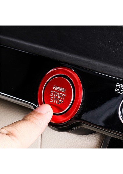 Araba Start Motor Düğmesi Kapağı Durdurma Anahtarı Kontak Anahtarı Sticker Trim Kia Carnival Ka4 2021 2022 Kırmızı (Yurt Dışından)