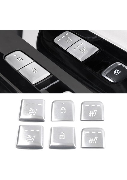 Araba Alüminyum Alaşımlı Koltuk Isıtma Düğmesi Sticker Trim Kia Carnival Ka4 2021 2022 Mavi (Yurt Dışından)