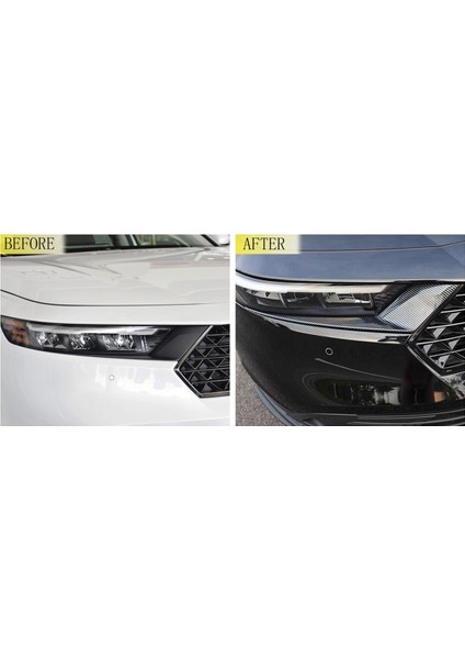 Honda Accord 2023 2024 Için 11TH Araba Far Başkanı Işık Lambası Kaş Kapağı Kalıplama Trim Aksesuarla (Abs Karbon Fiber) (Yurt Dışından) fırsatları