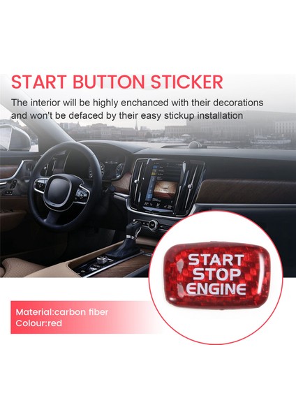 Karbon Fiber Araba Motor Çalıştırma Düğmesi Etiket Iç Trim Volvo V40 V60 S60 S60L XC60 S80L S80 Iç Aksesuarlar (Yurt Dışından) fırsatları