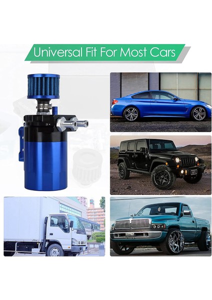 300ML Araba Alüminyum Araba Filtresi Yağ Filtresi Yağdanlık Iki Delikli Yağ Depolama Tankı Kiti Hava Filtresi ile Kırmızı (Yurt Dışından)