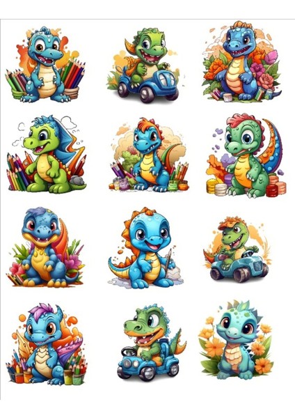 Sevimli Dinozor Sticker Set