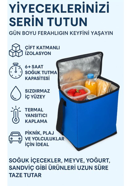 5 Lt. Lacivert Piknik Çantası Buzluk Soğutucu Termos Çanta - Termal Yalıtımlı Yemek Taşıma Çantası modelleri