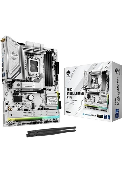 B860 Steel Legend Wıfı Intel B860 Soket 1851 Ddr5 8666MHZ (Oc) M.2 Anakart