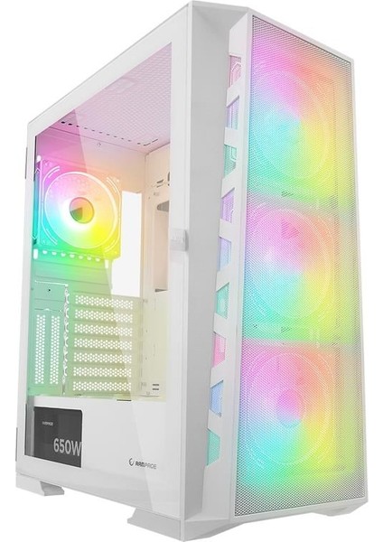 Glare Mesh Beyaz 4X120MM Argb Fanlı 650W 80PLUS Midt Atx Gamıng Kasa