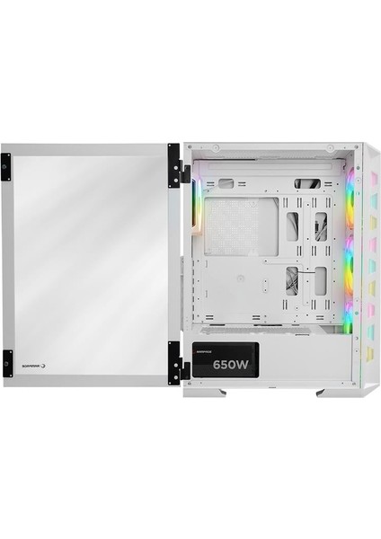 Glare Mesh Beyaz 4X120MM Argb Fanlı 650W 80PLUS Midt Atx Gamıng Kasa fırsatları