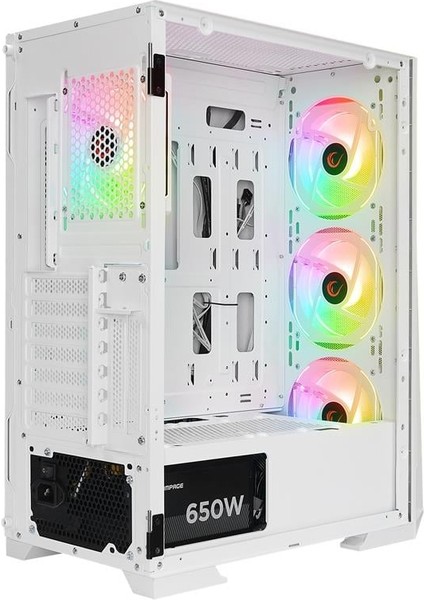 Glare Mesh Beyaz 4X120MM Argb Fanlı 650W 80PLUS Midt Atx Gamıng Kasa indirimleri
